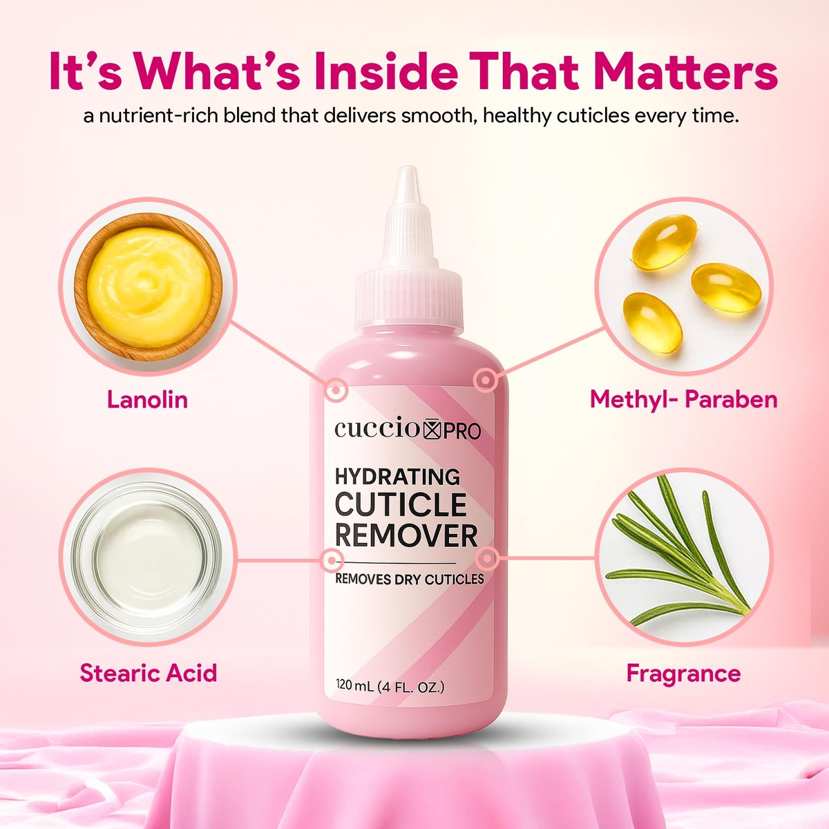 Cuccio Pro Hydrating Cuticle Remover 4 fl oz – Professional Fast-Acting Cuticle Softener & Remover for Dry, Rough Cuticles, Moisturizing Lanolin-Infused Formula for Healthy Nails - görsel 9