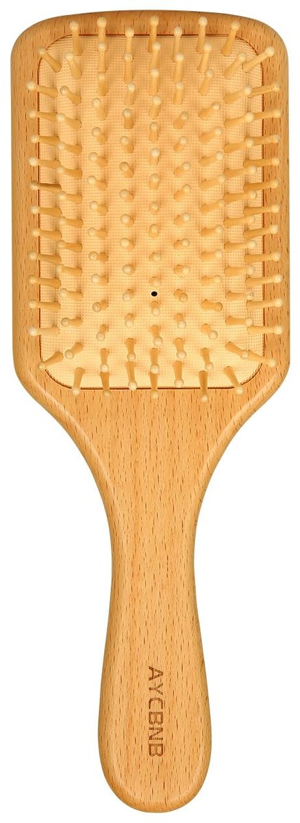 Natural Wood Bristle Hair Brush for All Hair Types – Smooth & Shiny Results for Men, Women, Kids - görsel 1