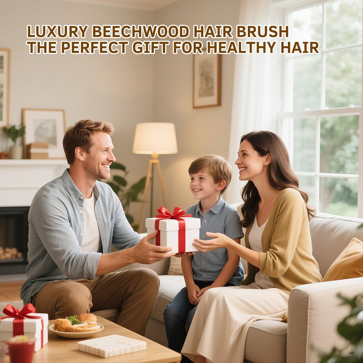 Natural Wood Bristle Hair Brush for All Hair Types – Smooth & Shiny Results for Men, Women, Kids - görsel 17