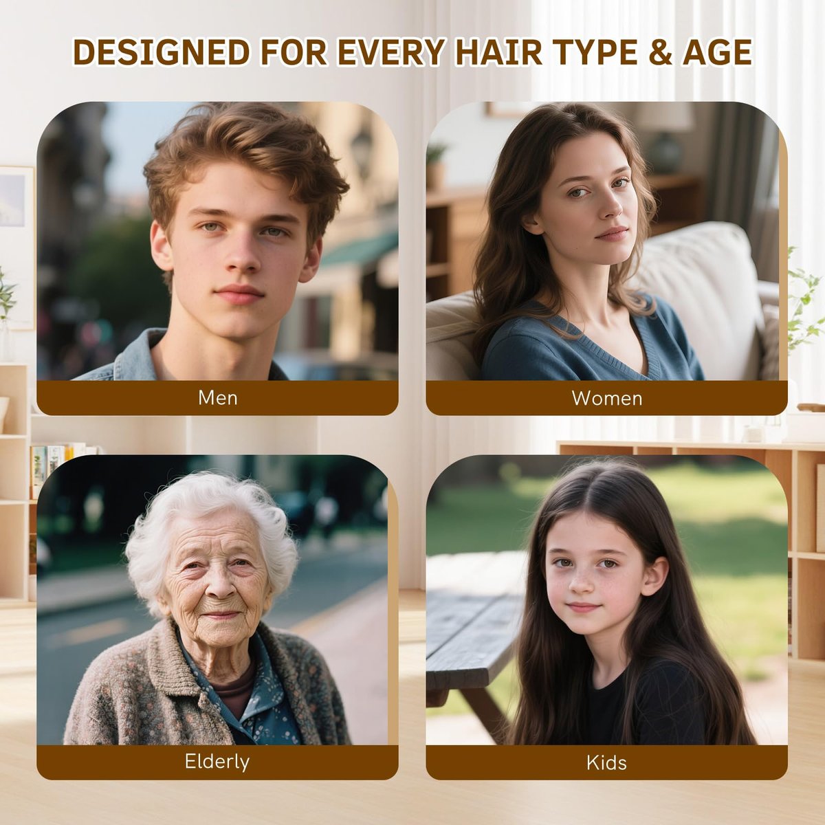 Natural Wood Bristle Hair Brush for All Hair Types – Smooth & Shiny Results for Men, Women, Kids - görsel 7
