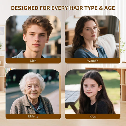 Natural Wood Bristle Hair Brush for All Hair Types – Smooth & Shiny Results for Men, Women, Kids