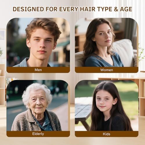 Natural Wood Bristle Hair Brush for All Hair Types – Smooth & Shiny Results for Men, Women, Kids - görsel 8