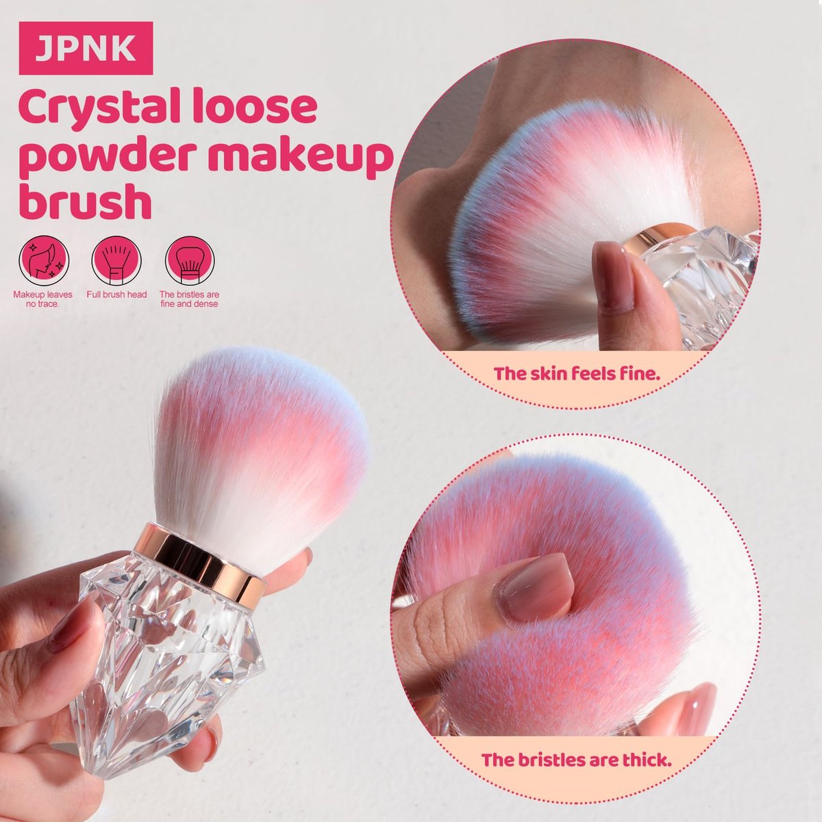 JPNK 20-Piece Makeup Sponge Set with Powder Puff Brush – Pink PU Sponges for Liquid, Cream & Powder Application - görsel 9