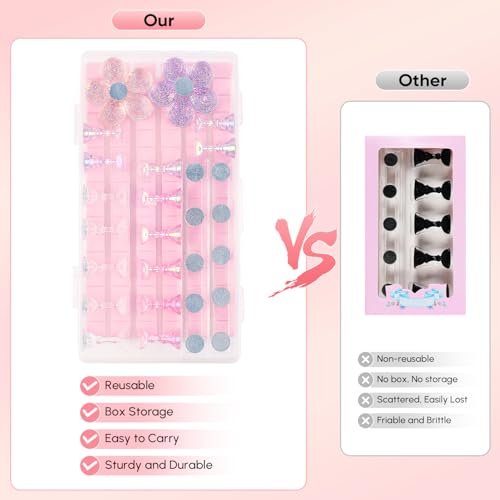 AIMEILI Nail Stand for Press On Nails - Solid Acrylic Fake Nail Holder with Reusable Putty, Gift Box for DIY Home Nail Art and Beginner Salon Practice - görsel 14