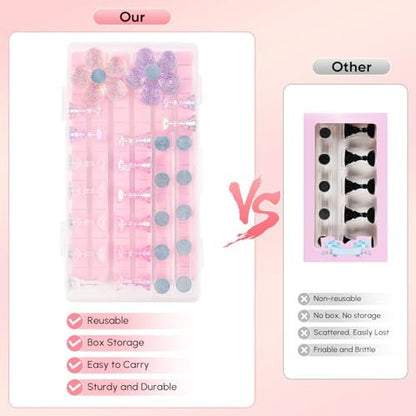 AIMEILI Nail Stand for Press On Nails - Solid Acrylic Fake Nail Holder with Reusable Putty, Gift Box for DIY Home Nail Art and Beginner Salon Practice