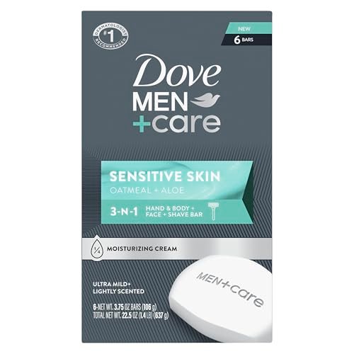 DOVE MEN+CARE Hand & Body Face + Shave Bar Sensitive Skin 6 Count, 3.75 oz Each - görsel 2