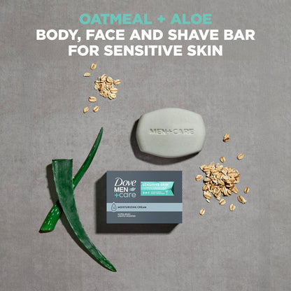DOVE MEN+CARE Hand & Body Face + Shave Bar Sensitive Skin 6 Count, 3.75 oz Each