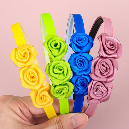 XIMA Fabric Rose Flower Headbands for Toddler Girls - 16 Pack Multiple Colors Hair Accessories