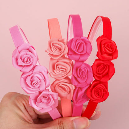XIMA Fabric Rose Flower Headbands for Toddler Girls - 16 Pack Multiple Colors Hair Accessories
