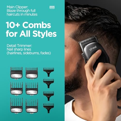 Yineel Professional Cordless Hair Clippers & Trimmer Set – Super Quiet LED Display, for Men, Women, Kids & Pets - görsel 14