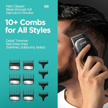 Yineel Professional Cordless Hair Clippers & Trimmer Set – Super Quiet LED Display, for Men, Women, Kids & Pets