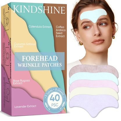 kindshine 40PCS Forehead Wrinkle Patches – Anti-Wrinkle Facial Patches with Hyaluronic Acid & Collagen, Overnight Forehead Wrinkle Smoothers Avelisse