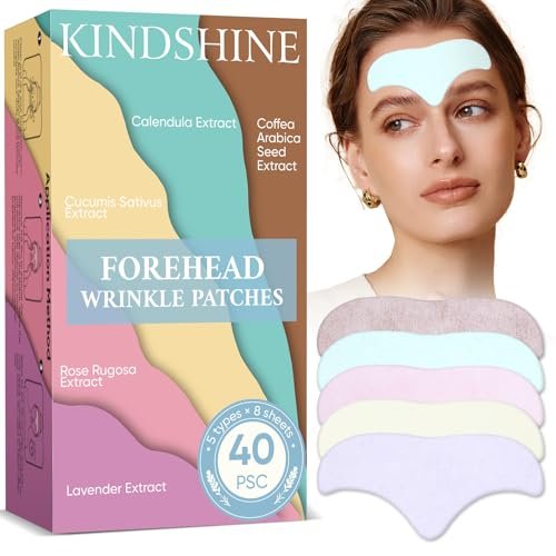 kindshine 40PCS Forehead Wrinkle Patches – Anti-Wrinkle Facial Patches with Hyaluronic Acid & Collagen, Overnight Forehead Wrinkle Smoothers Avelisse