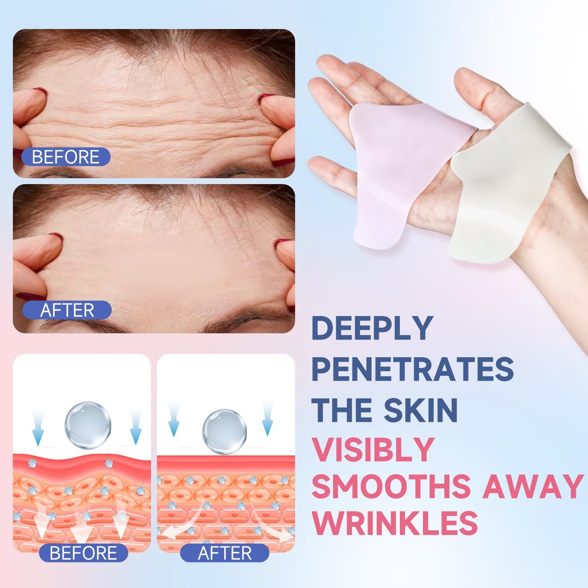 kindshine 40PCS Forehead Wrinkle Patches – Anti-Wrinkle Facial Patches with Hyaluronic Acid & Collagen, Overnight Forehead Wrinkle Smoothers Avelisse