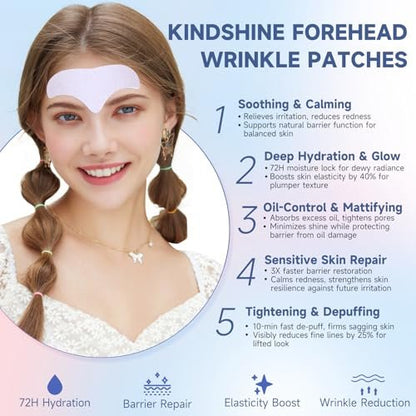 kindshine 40PCS Forehead Wrinkle Patches – Anti-Wrinkle Facial Patches with Hyaluronic Acid & Collagen, Overnight Forehead Wrinkle Smoothers Avelisse