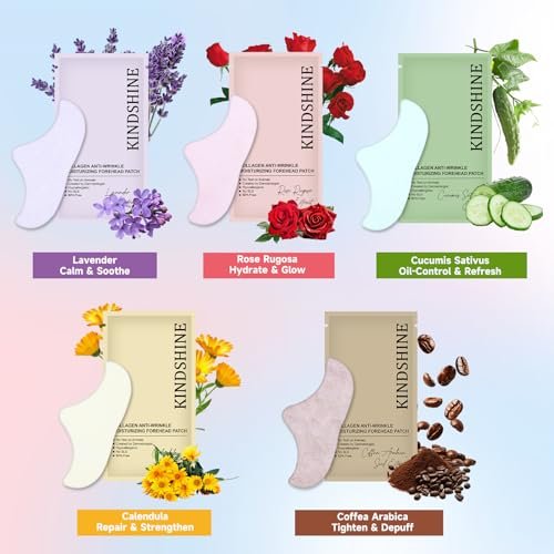 kindshine 40PCS Forehead Wrinkle Patches – Anti-Wrinkle Facial Patches with Hyaluronic Acid & Collagen, Overnight Forehead Wrinkle Smoothers Avelisse