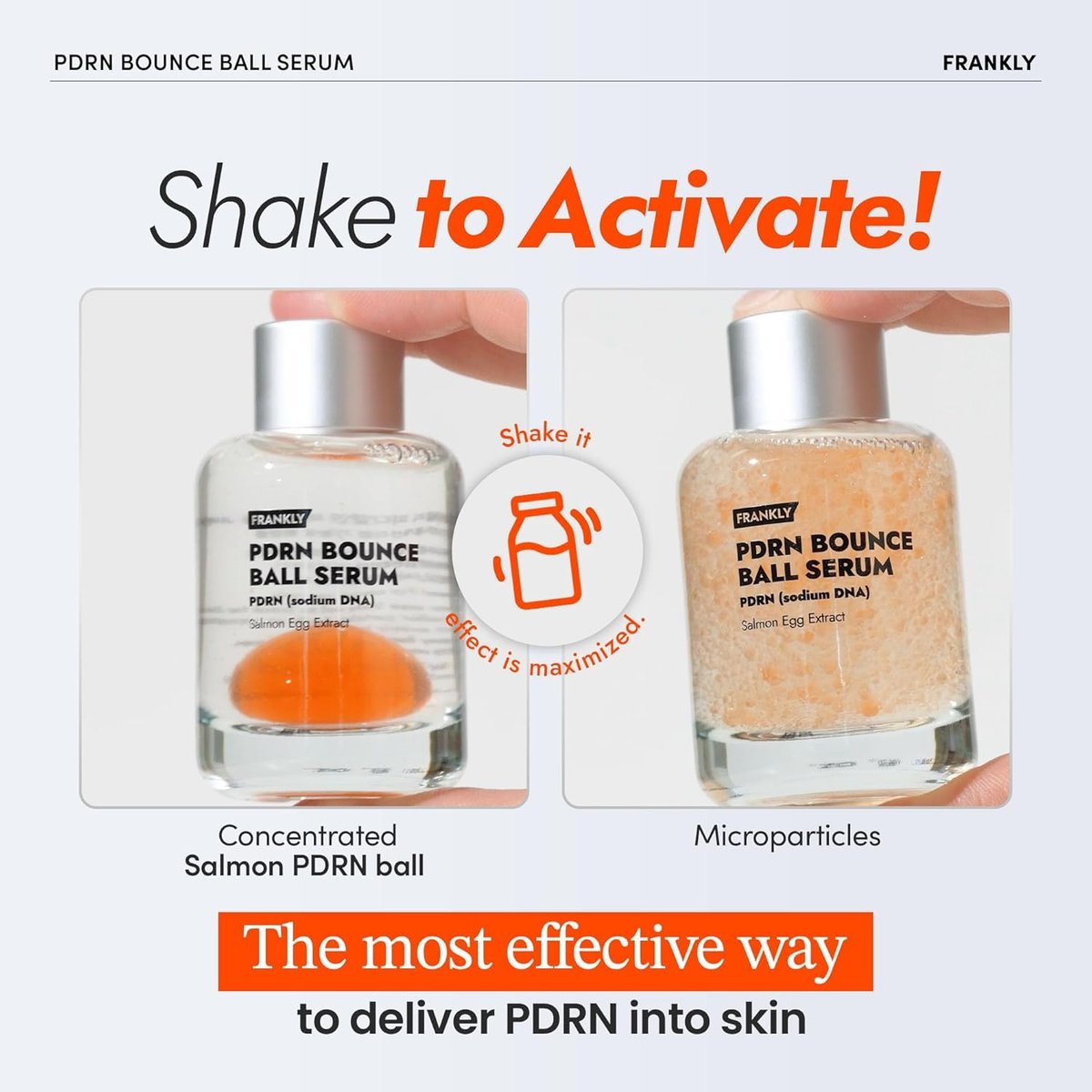 FRANKLY Salmon PDRN Bounce Ball Serum – 99% Pure Salmon DNA PDRN for Post Microneedling Recovery, Redness & Damaged Skin Repair | Glass Skin Korean Skincare | Lightweight, Non Sticky | 1.01 fl oz - görsel 7