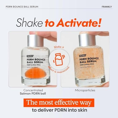 FRANKLY Salmon PDRN Bounce Ball Serum – 99% Pure Salmon DNA PDRN for Post Microneedling Recovery, Redness & Damaged Skin Repair | Glass Skin Korean Skincare | Lightweight, Non Sticky | 1.01 fl oz