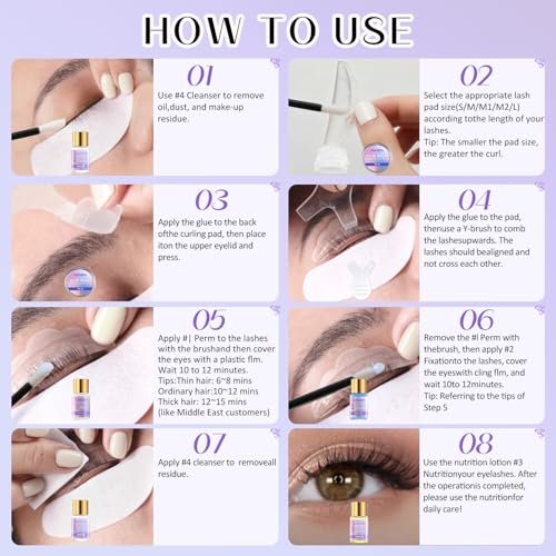 Choido 2-in-1 Lash Lift & Eyebrow Lamination Kit - Professional Eyelash Perm & Curling Kit for Salon or DIY Home Use, Lasts 6-8 Weeks (Purple) Avelisse