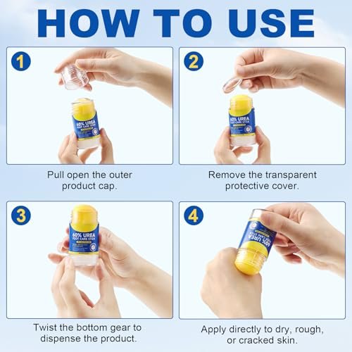 60% Urea with 2% Salicylic Acid Urea Foot Care Stick - 1.41 oz, Moisturizer for Dry Cracked Feet, Knees, Elbows, Hands, Callus Remover & Skin Softener - görsel 11