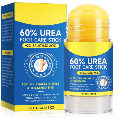 60% Urea with 2% Salicylic Acid Urea Foot Care Stick - 1.41 oz, Moisturizer for Dry Cracked Feet, Knees, Elbows, Hands, Callus Remover & Skin Softener