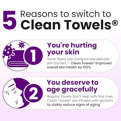 Clean Skin Club Healthy Aging Clean Towels® XL - Travel Pack - Disposable Face Towels for Smoothing Fine Lines & Wrinkles - TSA-Approved, 10 Count - görsel 10
