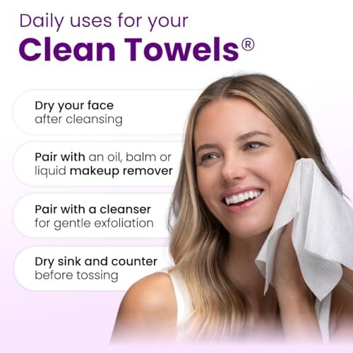 Clean Skin Club Healthy Aging Clean Towels® XL - Travel Pack - Disposable Face Towels for Smoothing Fine Lines & Wrinkles - TSA-Approved, 10 Count - görsel 18