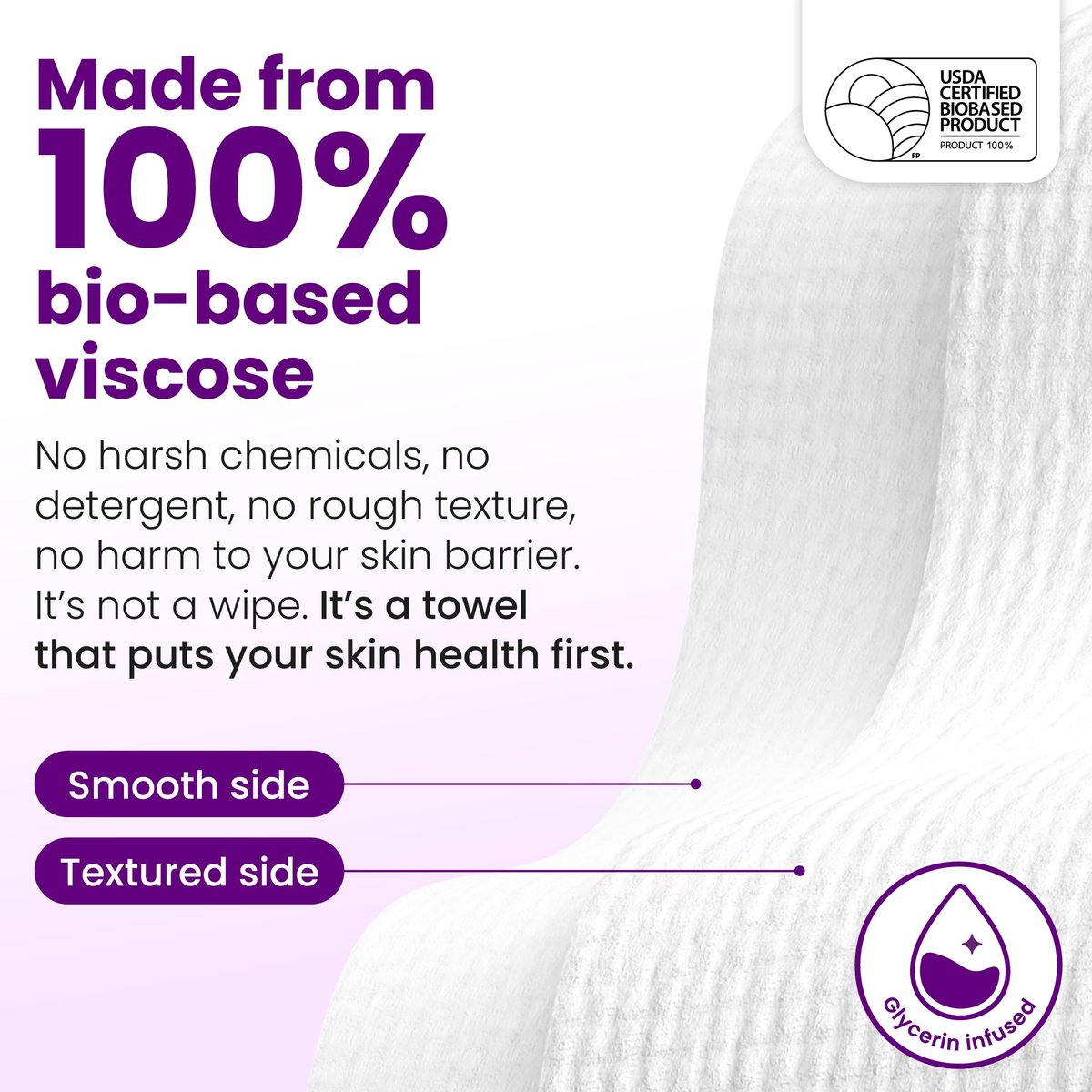 Clean Skin Club Healthy Aging Clean Towels® XL - Travel Pack - Disposable Face Towels for Smoothing Fine Lines & Wrinkles - TSA-Approved, 10 Count - görsel 13