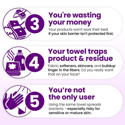 Clean Skin Club Healthy Aging Clean Towels® XL - Travel Pack - Disposable Face Towels for Smoothing Fine Lines & Wrinkles - TSA-Approved, 10 Count