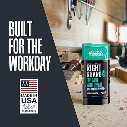 Right Guard Humidity Breaker Antiperspirant & Deodorant for Men, Cold Front Scent, 2.5oz (4 Pack) Invisible Solid, 72 Hour Sweat and Odor Control, Humidity Activated