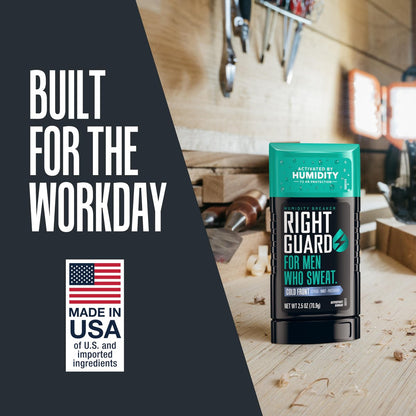 Right Guard Humidity Breaker Antiperspirant & Deodorant for Men, Cold Front Scent, 2.5oz (4 Pack) Invisible Solid, 72 Hour Sweat and Odor Control, Humidity Activated