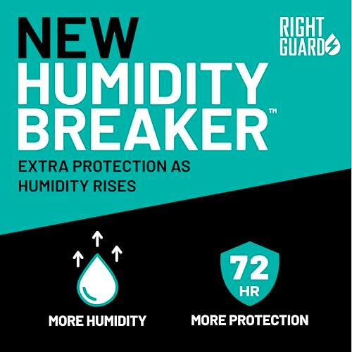 Right Guard Humidity Breaker Antiperspirant & Deodorant for Men, Cold Front Scent, 2.5oz (4 Pack) Invisible Solid, 72 Hour Sweat and Odor Control, Humidity Activated - görsel 4