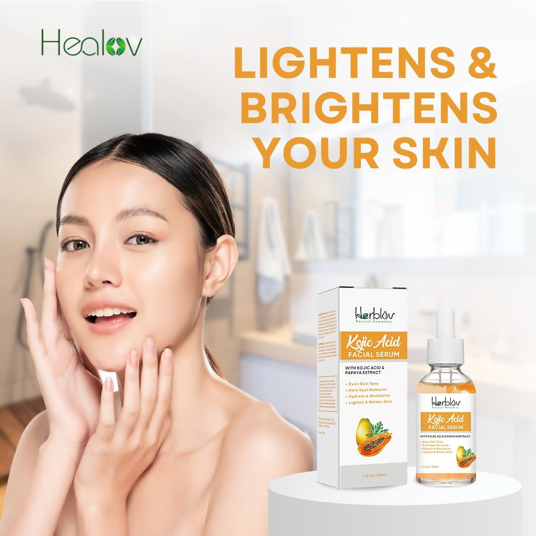 Kojic Acid Serum – Dark Spot Remover & Skin Brightener for Face & Body – Hyperpigmentation Treatment, Acne Scars, Even Tone – Glow Serum - görsel 13