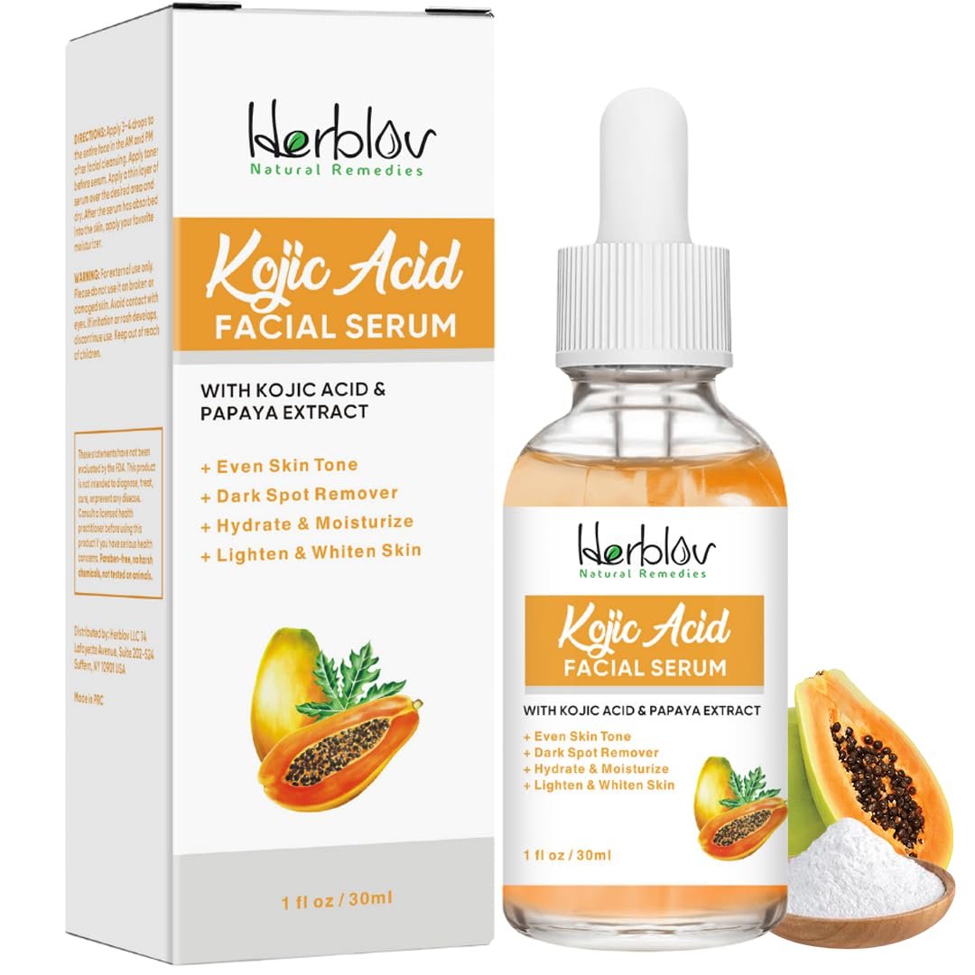 Kojic Acid Serum – Dark Spot Remover & Skin Brightener for Face & Body – Hyperpigmentation Treatment, Acne Scars, Even Tone – Glow Serum - görsel 1