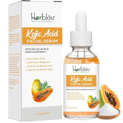 Kojic Acid Serum – Dark Spot Remover & Skin Brightener for Face & Body – Hyperpigmentation Treatment, Acne Scars, Even Tone – Glow Serum