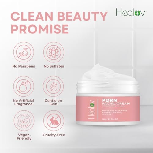 PDRN Cream – Rejuvenating Korean Face Moisturizer with Salmon DNA, Niacinamide & Vitamin C – Anti-Aging, Firming, Plumping Daily Cream for Dark Spots, Uneven Tone, Glow, Collagen & Barrier Repair - görsel 14