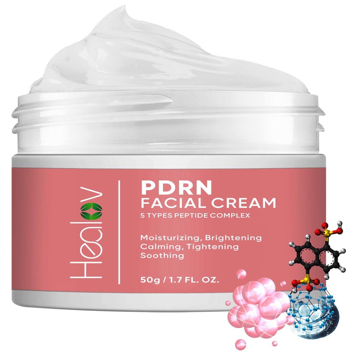 PDRN Cream – Rejuvenating Korean Face Moisturizer with Salmon DNA, Niacinamide & Vitamin C – Anti-Aging, Firming, Plumping Daily Cream for Dark Spots, Uneven Tone, Glow, Collagen & Barrier Repair - görsel 1