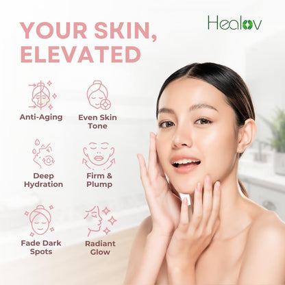 Healov PDRN Serum – Rejuvenating Peptide Face Serum with Salmon DNA for Anti-Aging, Hydration, Collagen Boost, and Barrier Repair – Brightening Daily Skincare for Dark Spots and Uneven Tone