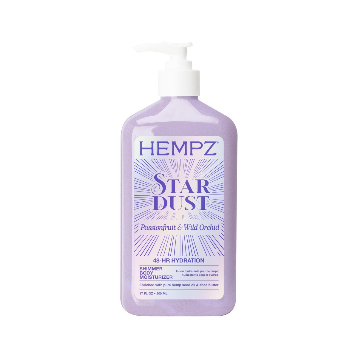 Hempz Star Dust Body Lotion - Iridescent Glow Shimmer with Passionfruit & Wild Orchid, Hydrating & Nourishing Moisturizer, 17 oz - görsel 1