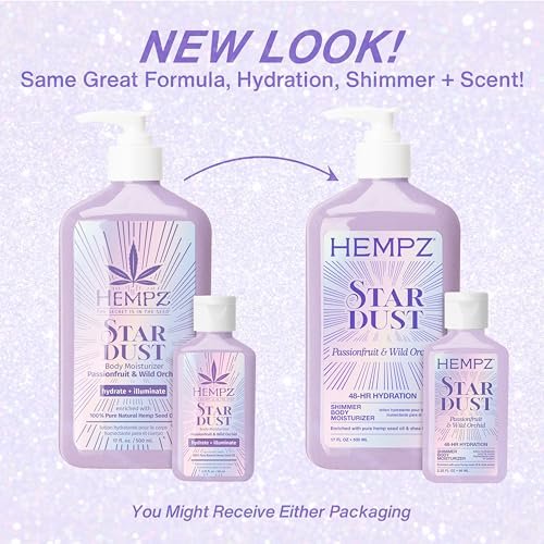 Hempz Star Dust Body Lotion - Iridescent Glow Shimmer with Passionfruit & Wild Orchid, Hydrating & Nourishing Moisturizer, 17 oz - görsel 4