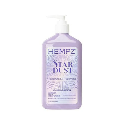 Hempz Star Dust Body Lotion - Iridescent Glow Shimmer with Passionfruit & Wild Orchid, Hydrating & Nourishing Moisturizer, 17 oz