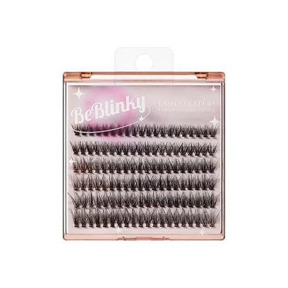 BeBlinky False Eyelashes Lash Extension Kit 08 – 120 Voluminous Clusters 9mm-16mm, Narrow Band, Easy Apply & Remove, No Damage to Natural Lashes Avelisse