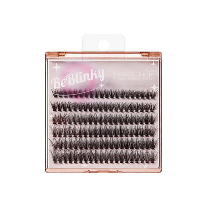 BeBlinky False Eyelashes Lash Extension Kit 08 – 120 Voluminous Clusters 9mm-16mm, Narrow Band, Easy Apply & Remove, No Damage to Natural Lashes Avelisse