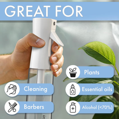 Cotouni Continuous Spray Bottle for Hair Care, Hydrating Skin Care, Plant Mister, Ironing & Cleaning – 10.1 fl oz Clear Glass