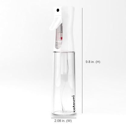 Cotouni Continuous Spray Bottle for Hair Care, Hydrating Skin Care, Plant Mister, Ironing & Cleaning – 10.1 fl oz Clear Glass