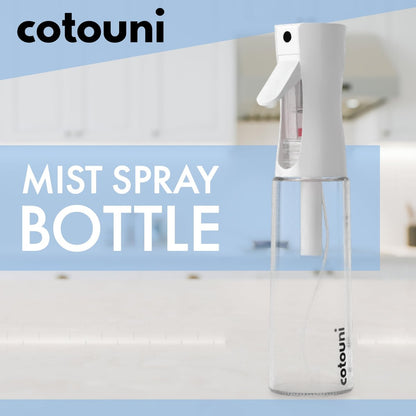 Cotouni Continuous Spray Bottle for Hair Care, Hydrating Skin Care, Plant Mister, Ironing & Cleaning – 10.1 fl oz Clear Glass