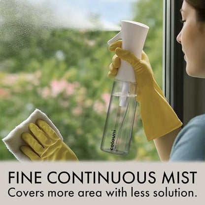 Cotouni Continuous Spray Bottle for Hair Care, Hydrating Skin Care, Plant Mister, Ironing & Cleaning – 10.1 fl oz Clear Glass