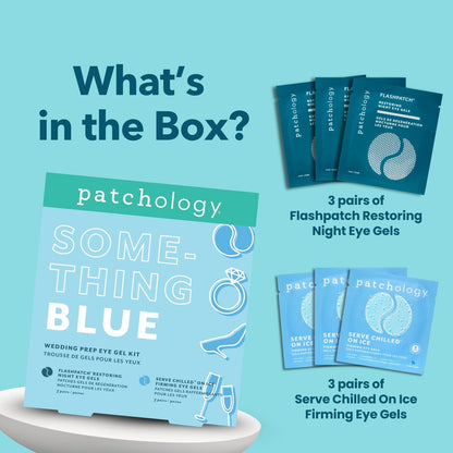 Patchology Bridal Shower Gift Box – Something Blue Cooling Under Eye Patches with Peptides & Bakuchiol for Depuffing & Firming | Wedding Skincare Gift Set Avelisse