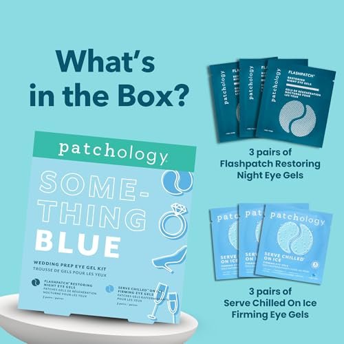 Patchology Bridal Shower Gift Box – Something Blue Cooling Under Eye Patches with Peptides & Bakuchiol for Depuffing & Firming | Wedding Skincare Gift Set Avelisse