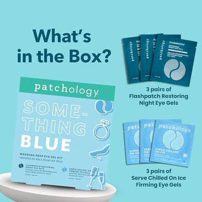 Patchology Bridal Shower Gift Box – Something Blue Cooling Under Eye Patches with Peptides & Bakuchiol for Depuffing & Firming | Wedding Skincare Gift Set Avelisse